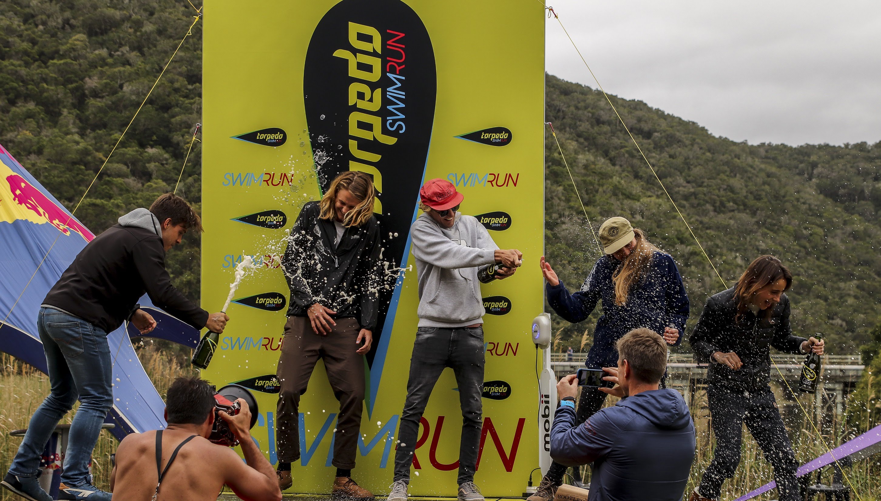 Torpedo SwimRun podium celebration